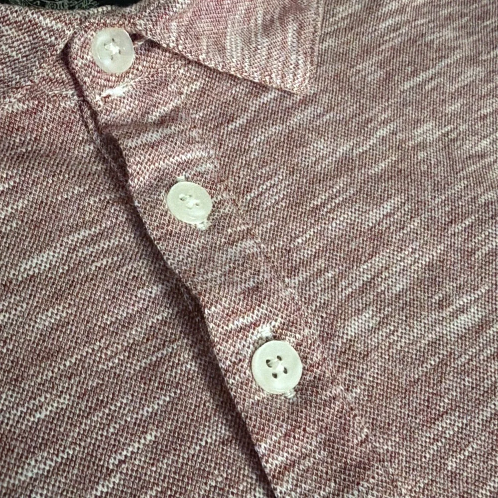 Viyella Men's Large Heathered Pink Shirt Sleeve Collared Polo‎ Shirt